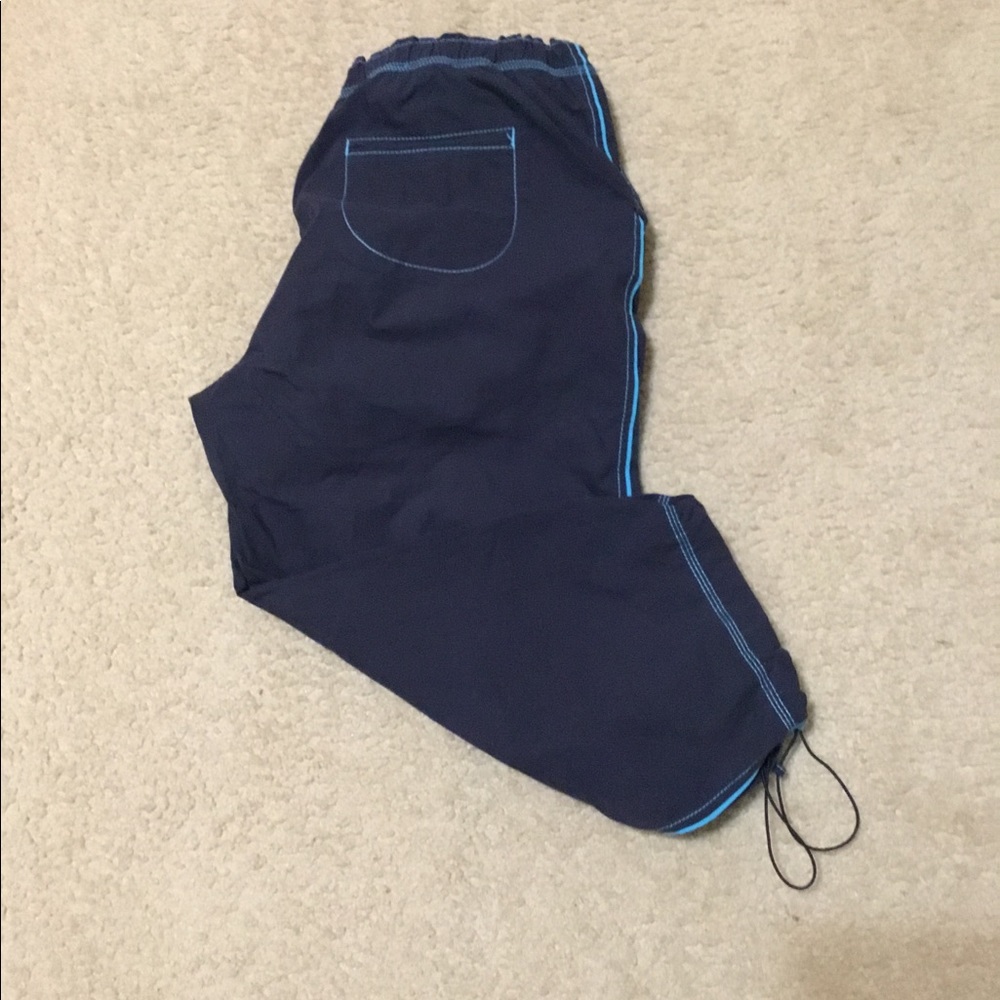 Blue parachute pants